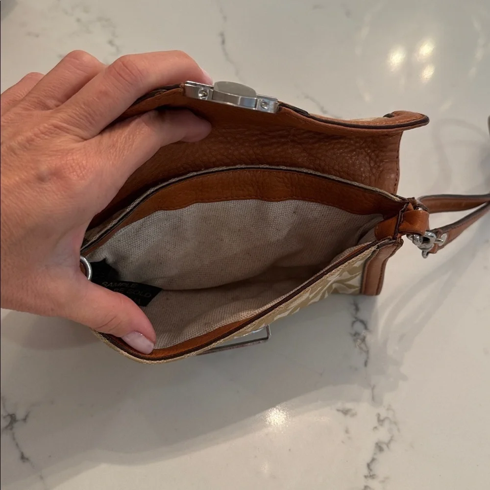 Michael Kors Beige and Cognac Wristlet